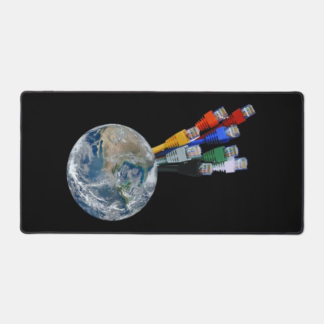 Ethernet-Netzwerk vernetzte Erde Schreibtischunterlage (Vorderseite)