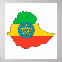 Ethiopia Flag Map full size