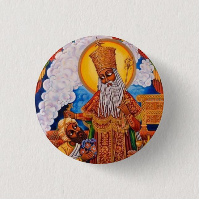 Ethiopia Trinity Relgion Jah Rasta Reggae Roots  Button (Vorderseite)