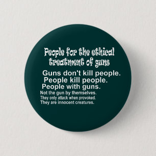 Ethische Behandlung des Gewehr-dunklen runden Button