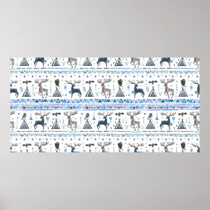 Ethische Stammesstruktur nahtlos mit Tieren und dr Poster
