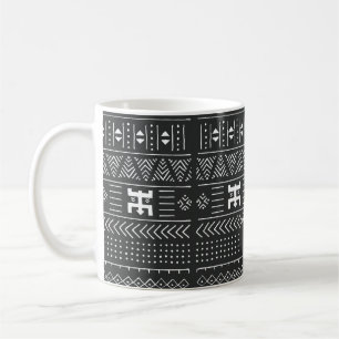 Ethische Struktur der Stämme Schwarz/Weiß mit geom Kaffeetasse