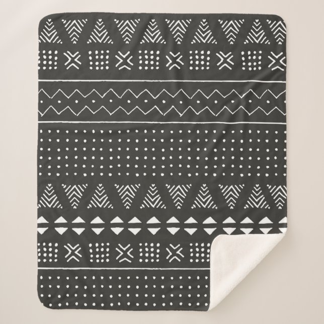 Ethische Struktur der Stämme Schwarz/Weiß mit geom Sherpadecke (Vorderseite)