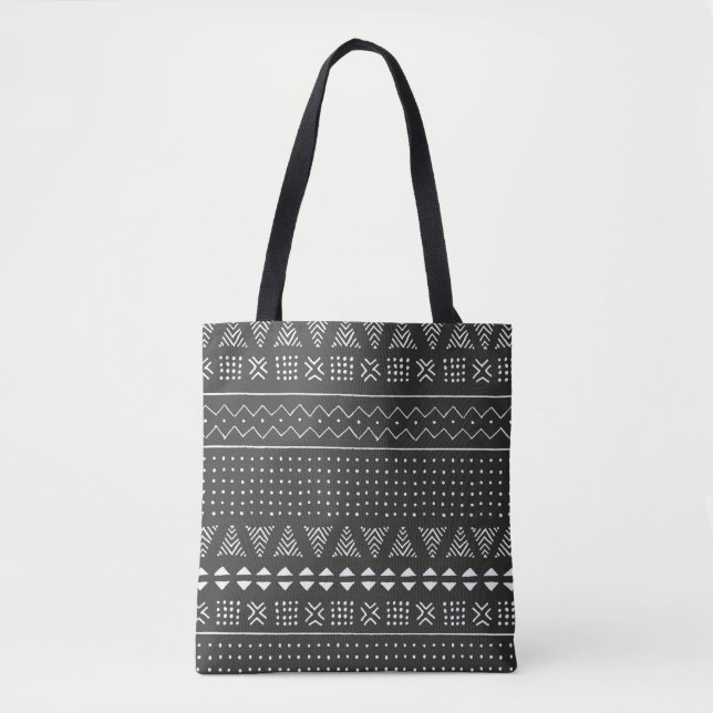 Ethische Struktur der Stämme Schwarz/Weiß mit geom Tasche (Vorderseite)