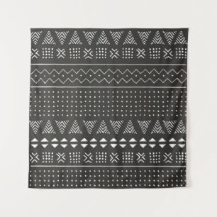 Ethische Struktur der Stämme Schwarz/Weiß mit geom Wandteppich