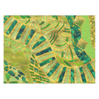 Ethische Tribal-Ornamente - Grüntöne und Gold Tischdecke