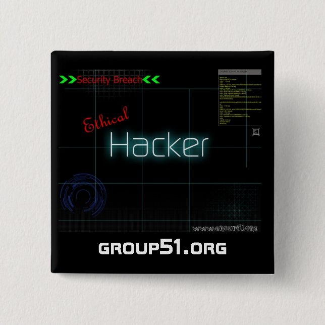 Ethischer Hacker-Knopf Button (Vorderseite)