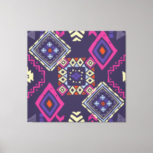 Ethischer, primitiver geometrischer Hintergrund de Leinwanddruck