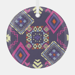 Ethischer, primitiver geometrischer Hintergrund de Ornament Aus Glas