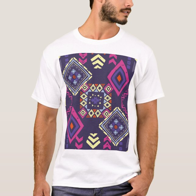 Ethischer, primitiver geometrischer Hintergrund de T-Shirt (Vorderseite)