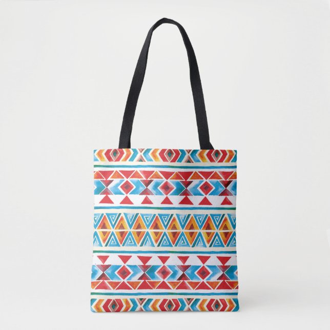 Ethisches geometrisches Muster der Wasserfarbe. Tasche (Vorderseite)