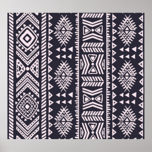 Ethisches Stammesmuster, fünftes nahtloses Muster. Poster