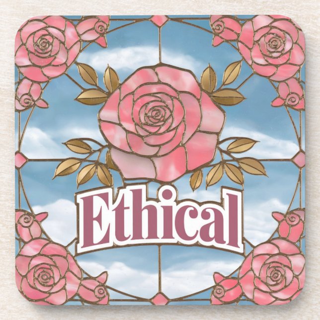Ethisches Untersetzer aus festem Glas (Vorderseite)