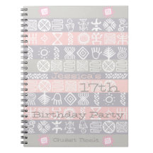 Ethnic 17th Birthday Party Livre d'invité