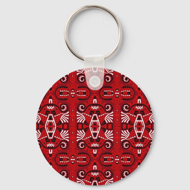 Ethnic Abstrakt Vintag Boho Tile Schlüsselanhänger (Vorderseite)