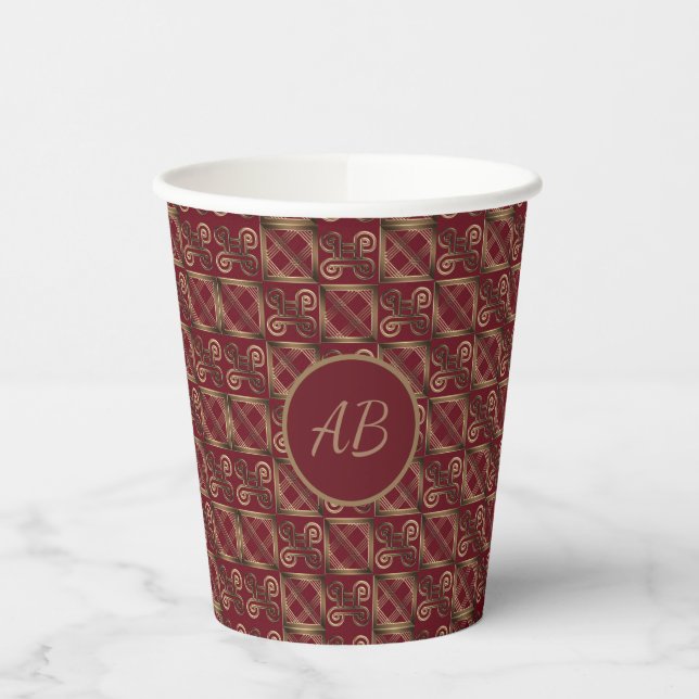 Ethnic Adinkra African Golden Pattern Pappbecher (Links)