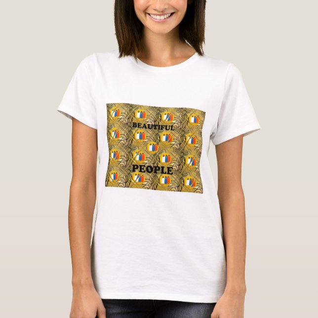 Ethnic African Art Design Print: Schöne Menschen T-Shirt (Vorderseite)