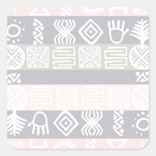 Ethnic African Boho Design Quadratischer Aufkleber