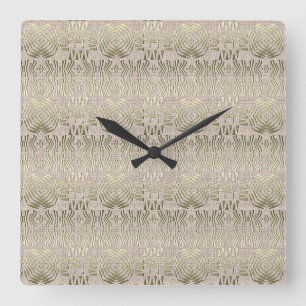 ethnic african tribal golden pattern. quadratische wanduhr
