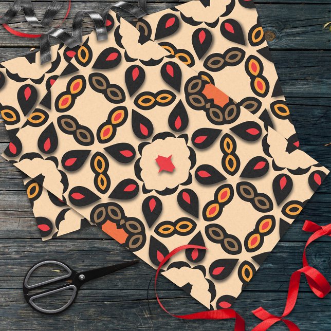 Ethnic Arabesque Geometric Boho Chic Muster Seidenpapier (Von Creator hochgeladen)