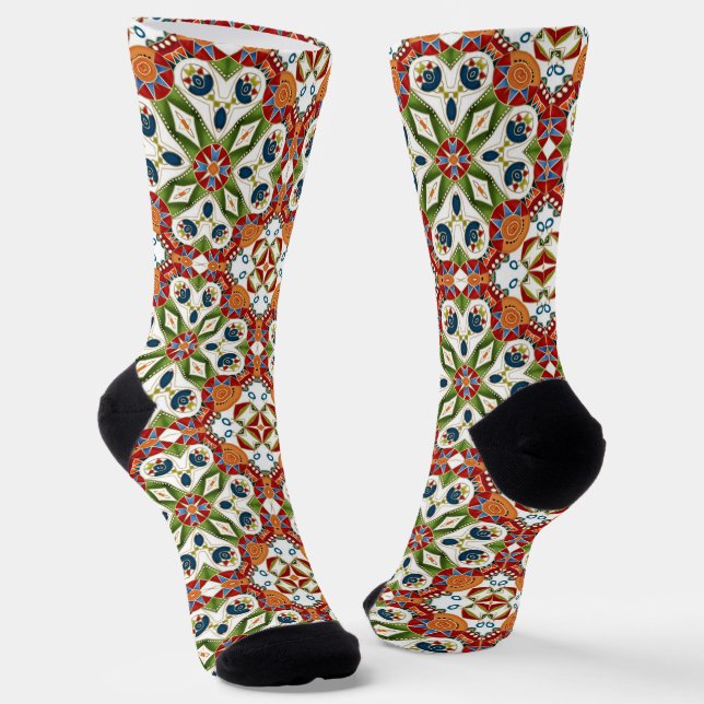ethnic Arabic oriental ornament vintage Socken (Gewinkelt)