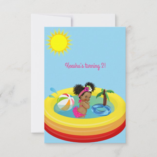 Ethnic Baby Girl Geburtstagsparty Einladung (Vorderseite)