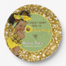 Ethnic Baby Girl | Gelbe Sonnenblume Gold Glitzer