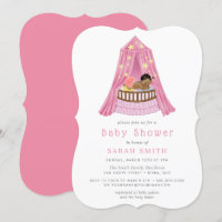 Ethnic Baby Girl Pink Crib Bassinet Baby Dusche