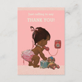 Ethnic Baby on Phone Baby Dusche Vielen Dank Dankeskarte