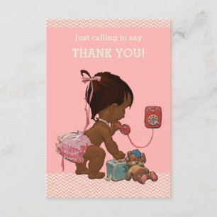 Ethnic Baby on Phone Baby Dusche Vielen Dank Dankeskarte