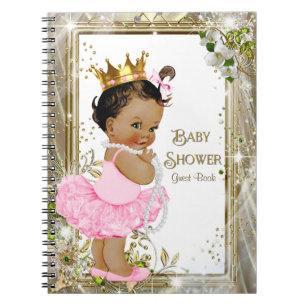Ethnic Ballerina Princess Baby Shower Gästebuch Notizblock