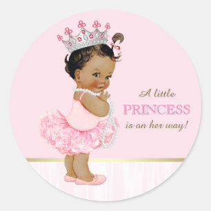Ethnic Ballerina Princess Tutu Babydusche Runder Aufkleber