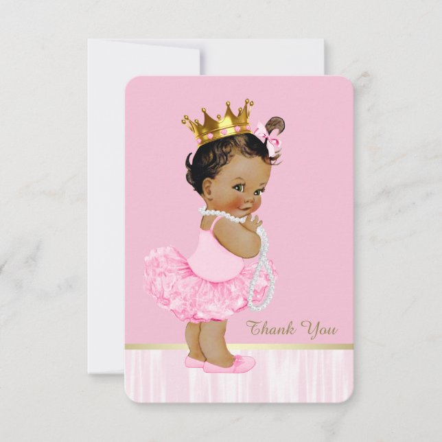 Ethnic Ballerina Tutu Kinderdusche Vielen Dank Dankeskarte (Vorderseite)