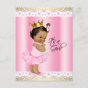 Ethnic Ballerina Tutu Pearl Baby Girl Dusche Einladung