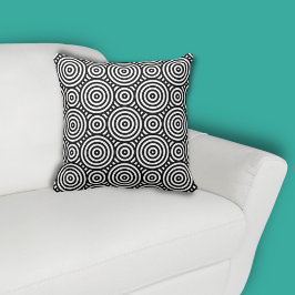 Ethnic Black Circle Muster weiß Kissen