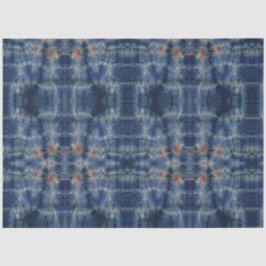 Ethnic Blue Gefärbte Krawatte Traditioneller Muste Seidenpapier