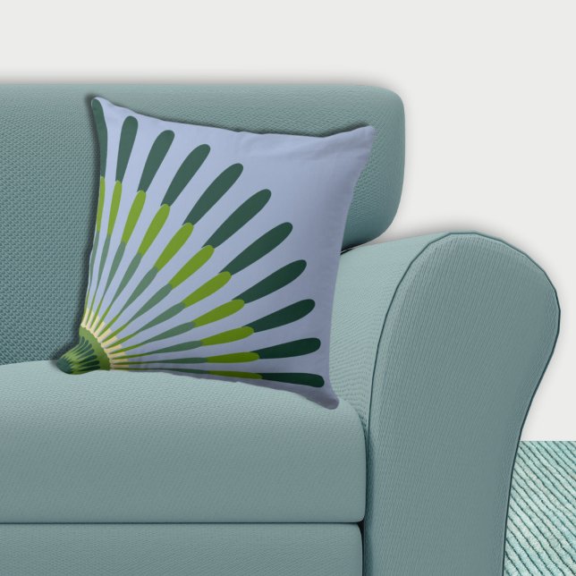 Ethnic Blue und Green Quarter Star Blume Kissen (Ethnic Blue and Green Quarter Star Flower Throw Pillow)