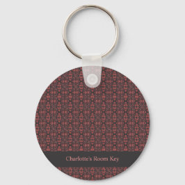 Ethnic Boho Antikes Muster Braun rosa Rot Schlüsselanhänger