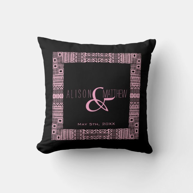 Ethnic Boho-chic Mariage personnalisé Coussin 3 (Recto)
