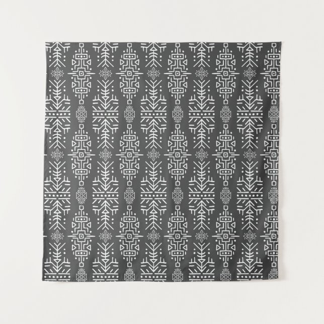 Ethnic Boho Chic: Nahtloses Stammesdesign Wandteppich (Vorderseite)