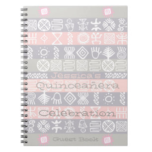 Ethnic Boho-chic Quinceañera Gästebuch Notizblock