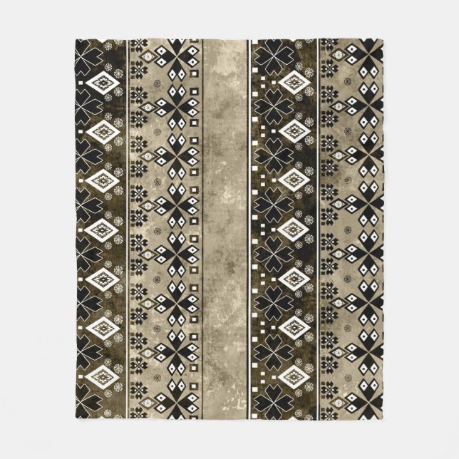 Ethnic Boho Grunge: farbenfrohe Muster Fleecedecke (Vorderseite)