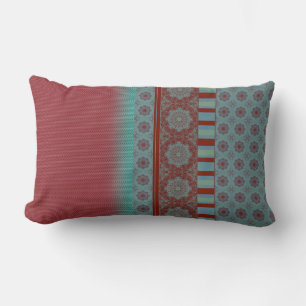 Ethnic Boho Hippie Gothic Mandala Ombre Aquamarin  Lendenkissen