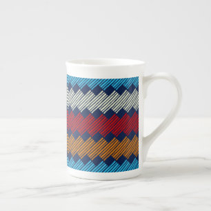 Ethnic Boho Pattern Lace Stickerei auf Stoff Prozellantasse