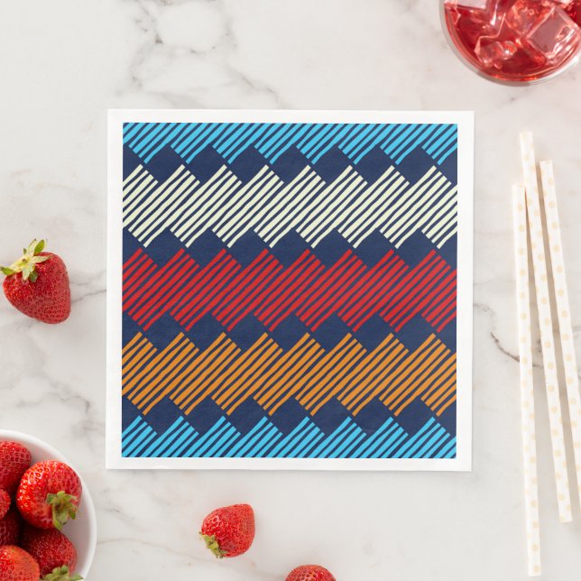 Ethnic Boho Pattern Lace Stickerei auf Stoff Serviette (Beispiel)