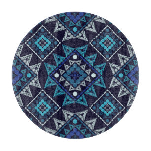 Ethnic Boho Stickerei Seamless Muster Schneidebrett
