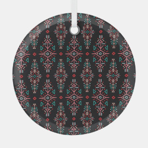Ethnic Boho Tiles: Vintages nahtloses Muster Ornament Aus Glas