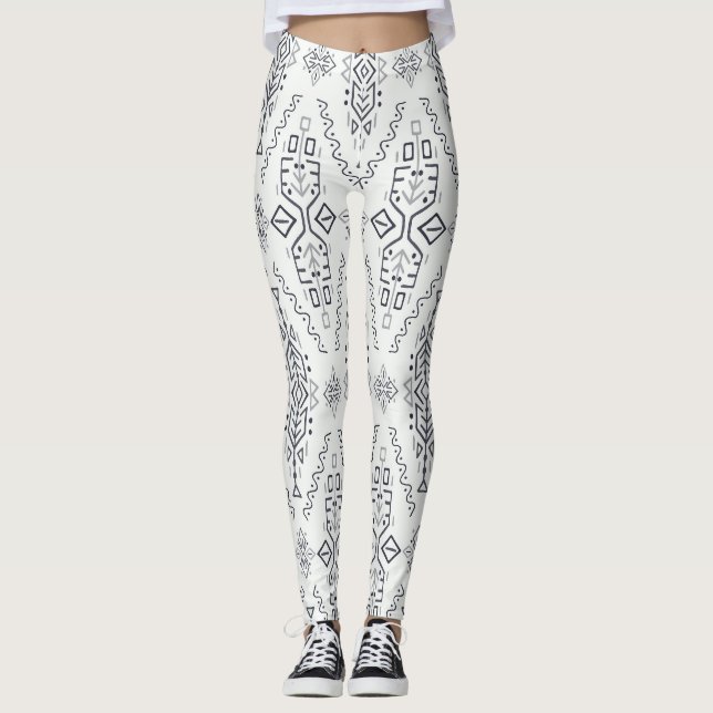 Ethnic Boho: Trendy Hand Gezeichnet Nahtlos. Leggings (Vorderseite)