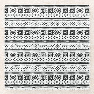 Ethnic Boho Tribal Art Print Glasuntersetzer