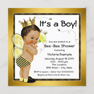 Ethnic Boy Bee Baby Dusche Einladung